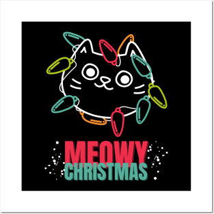 Christmas Cat Meowy Christmas Posters and Art